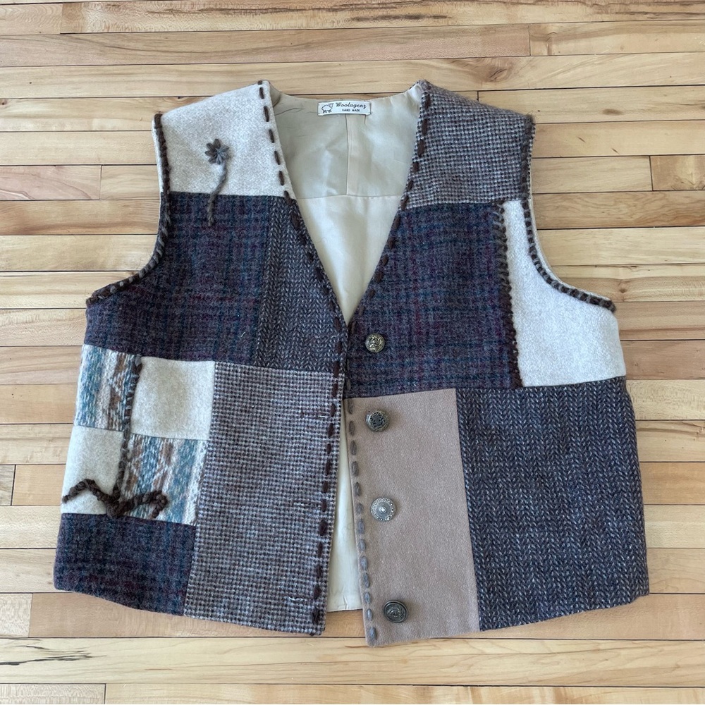 Patchwork Wool Vest - image 1